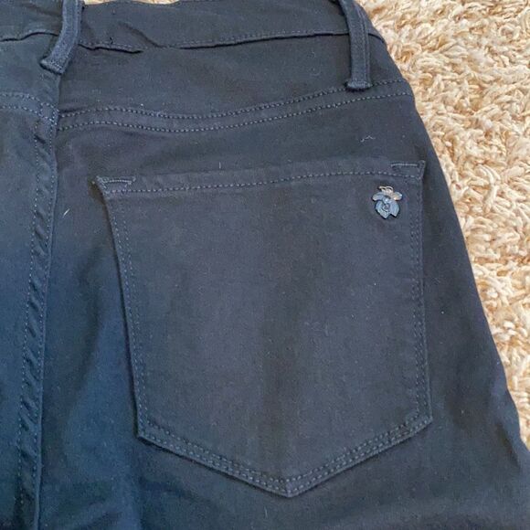 Black Orchid Black Stella Cropped Ruffle Frayed Jeans Size 26 - Picture 10 of 13